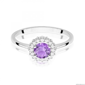 Pierścionek W0572 Ametyst 0,50ct białe złoto 375