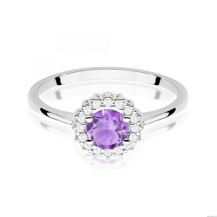 Pierścionek W0572 Ametyst 0,50ct białe złoto 375