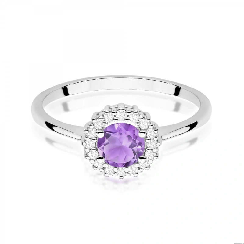 Pierścionek W0572 Ametyst 0,50ct białe złoto 375