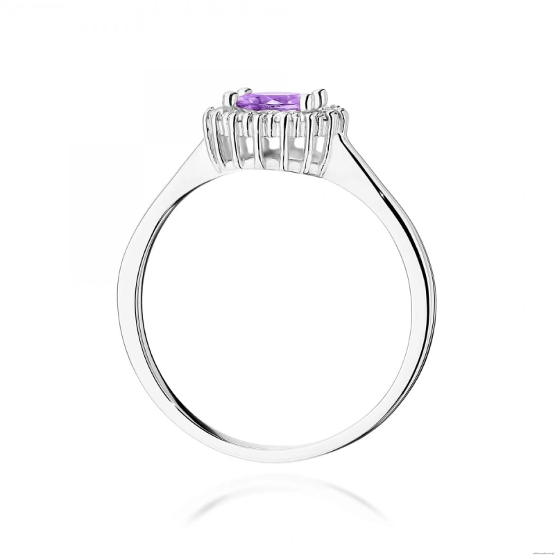 Pierścionek W0572 Ametyst 0,50ct białe złoto 375