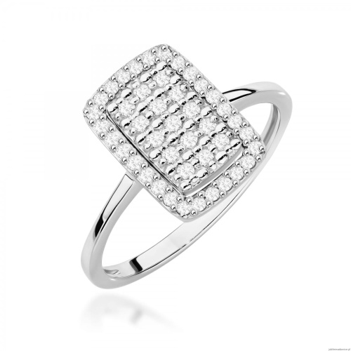 Pierścionek W0573 z diamentami białe złoto 375