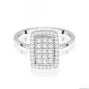 Pierścionek W0573 z diamentami białe złoto 375