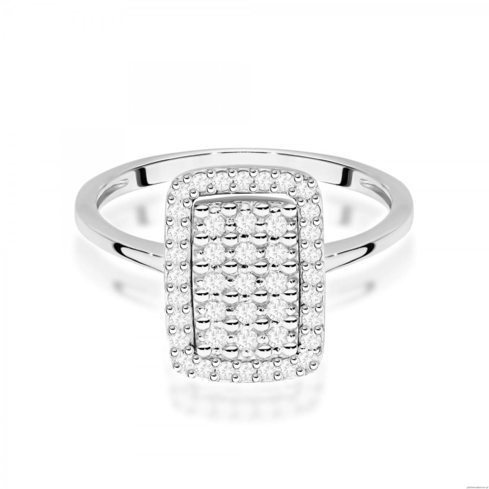 Pierścionek W0573 z diamentami białe złoto 375