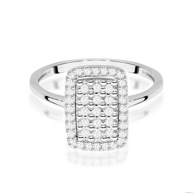 Pierścionek W0573 z diamentami białe złoto 375