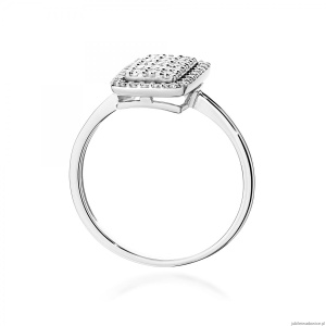 Pierścionek W0573 z diamentami białe złoto 375