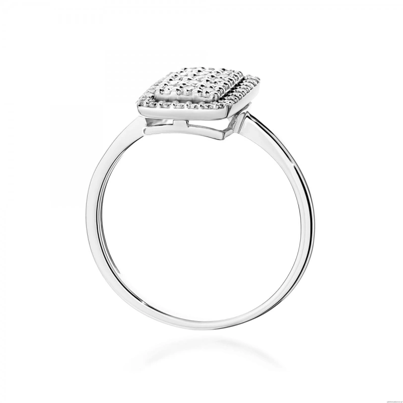 Pierścionek W0573 z diamentami białe złoto 375