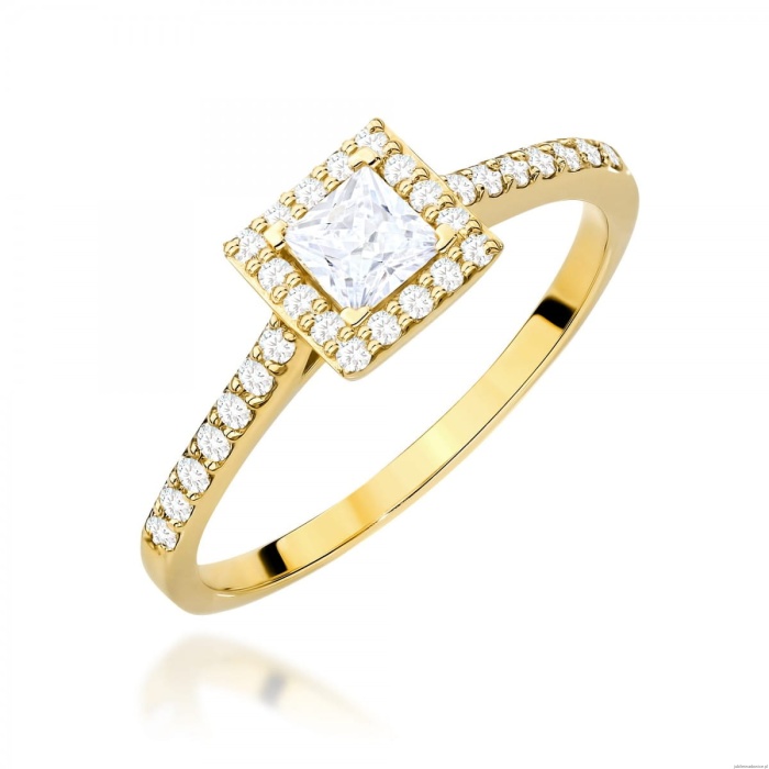 Pierścionek W0591 Diament 0,30ct żółte złoto 375
