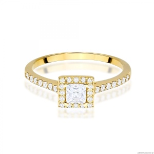 Pierścionek W0591 Diament 0,30ct żółte złoto 375