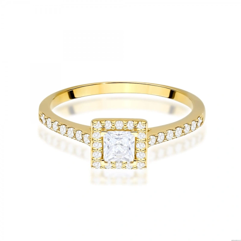Pierścionek W0591 Diament 0,30ct żółte złoto 375