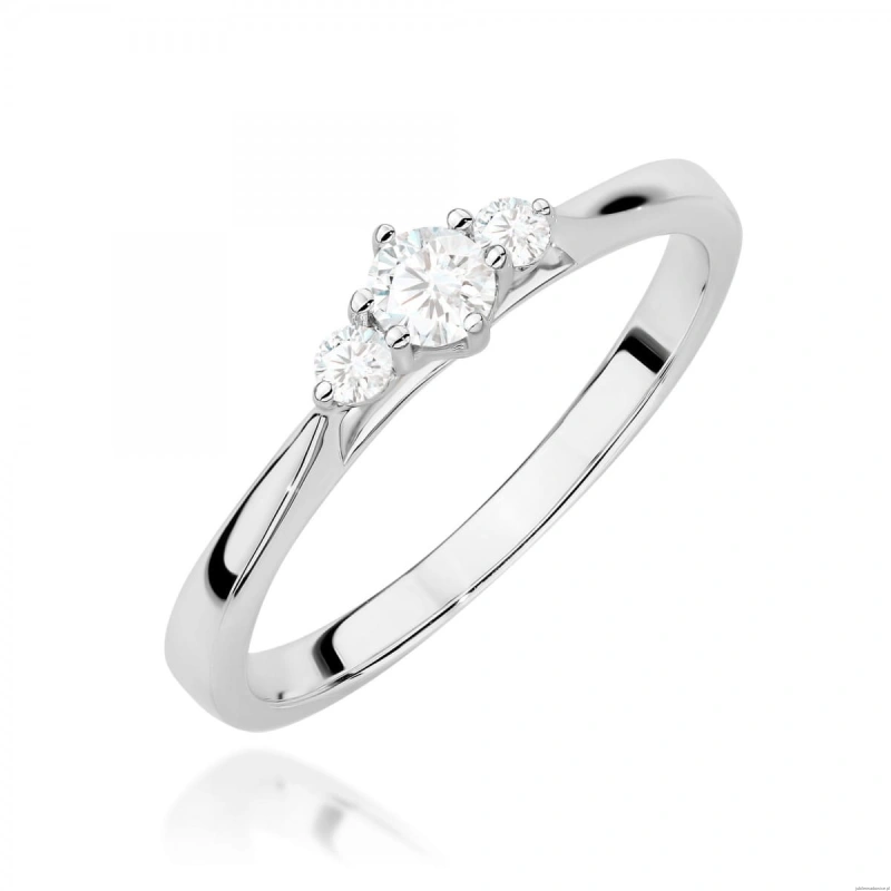 Pierścionek W0608 z diamentami białe złoto 375