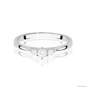 Pierścionek W0608 z diamentami białe złoto 375