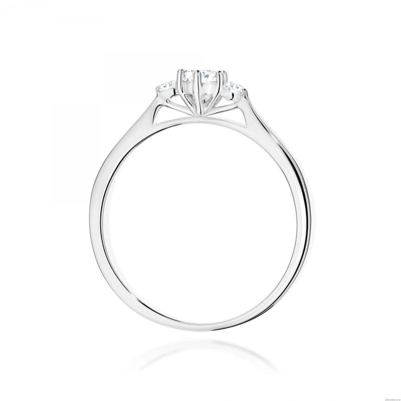 Pierścionek W0608 z diamentami białe złoto 375