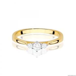 Pierścionek W0608 z diamentami żółte złoto 375