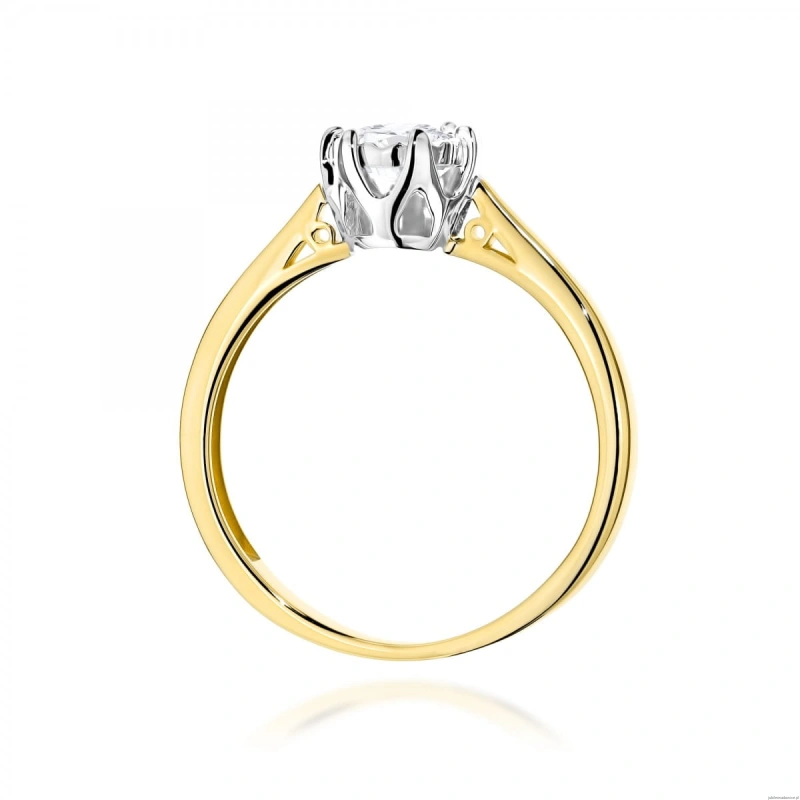 Pierścionek W0605 Diament 0,25ct żółte złoto 375