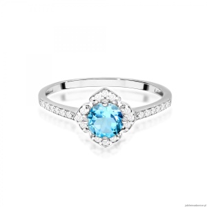 Pierścionek W0603 Topaz Swiss 0,50ct białe złoto 375