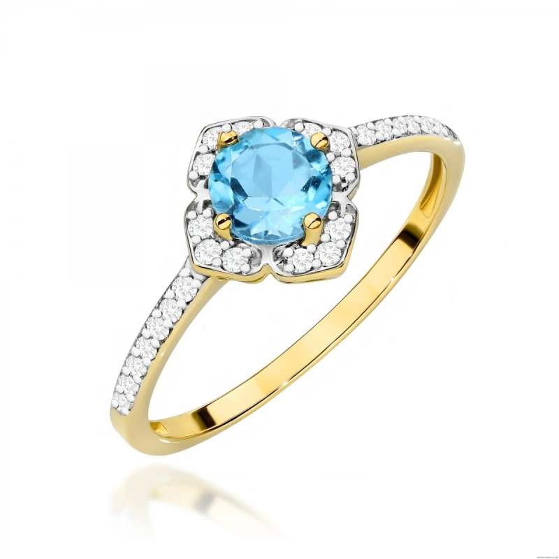 Pierścionek W0603 Topaz Swiss 0,50ct żółte złoto 375