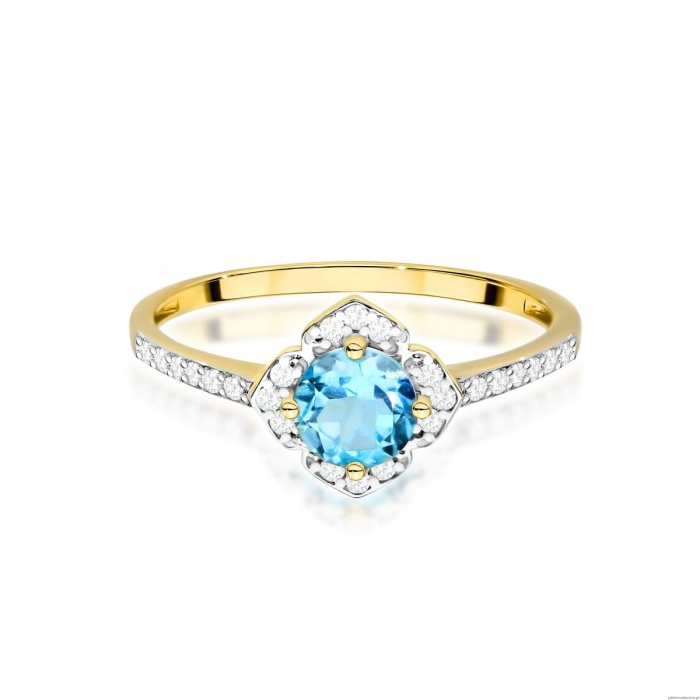 Pierścionek W0603 Topaz Swiss 0,50ct żółte złoto 375