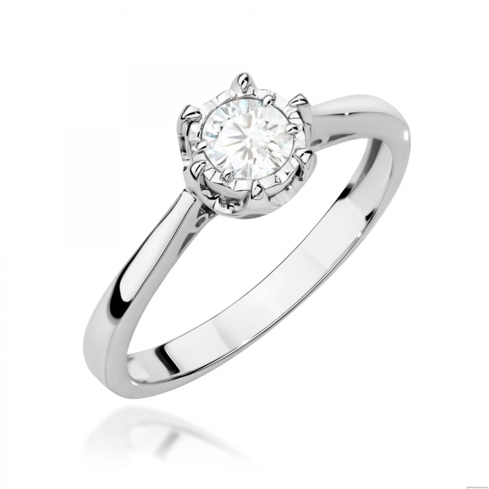 Pierścionek W0605 Diament 0,30ct białe złoto 375