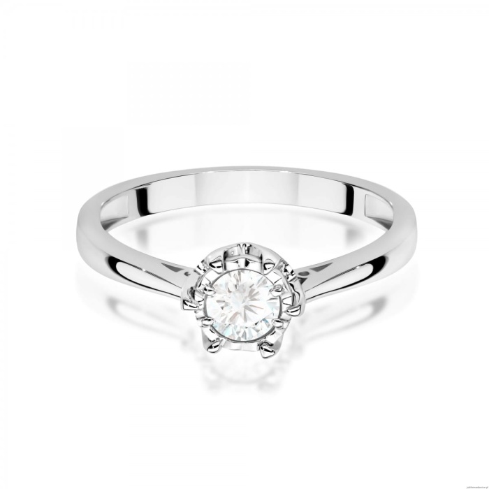 Pierścionek W0605 Diament 0,30ct białe złoto 375