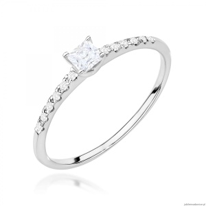 Pierścionek W0588 Diament 0,15ct białe złoto 375