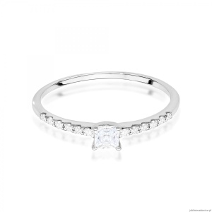 Pierścionek W0588 Diament 0,15ct białe złoto 375