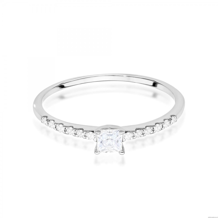 Pierścionek W0588 Diament 0,15ct białe złoto 375