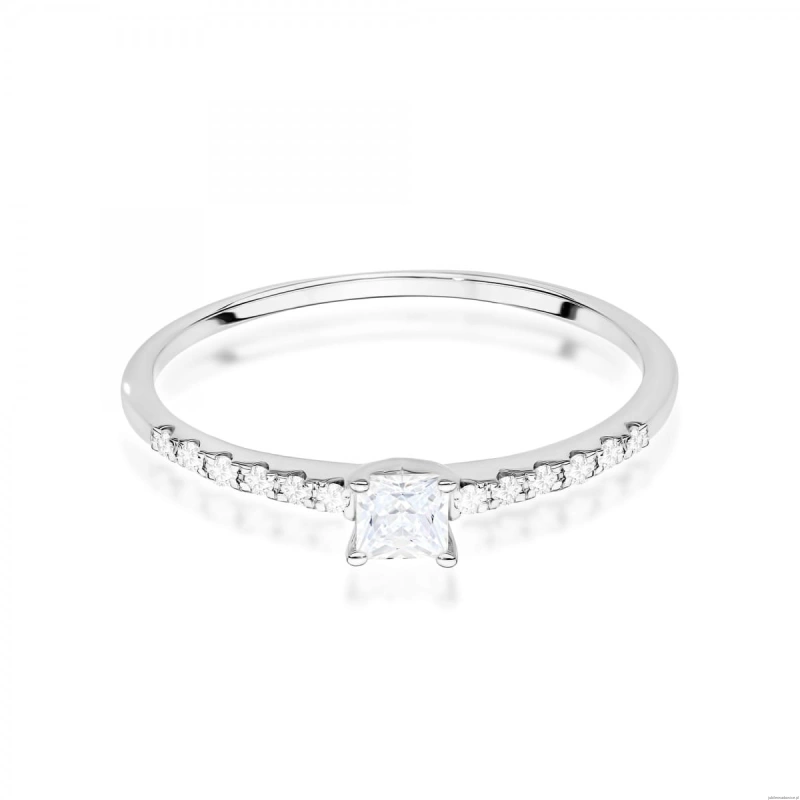 Pierścionek W0588 Diament 0,15ct białe złoto 375