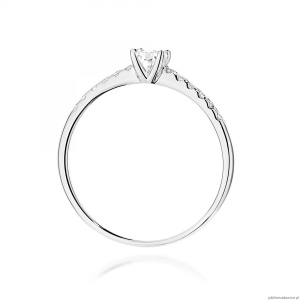 Pierścionek W0588 Diament 0,15ct białe złoto 375