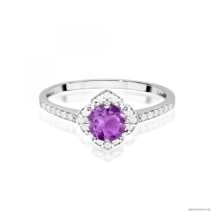 Pierścionek W0603 Ametyst 0,50ct białe złoto 375
