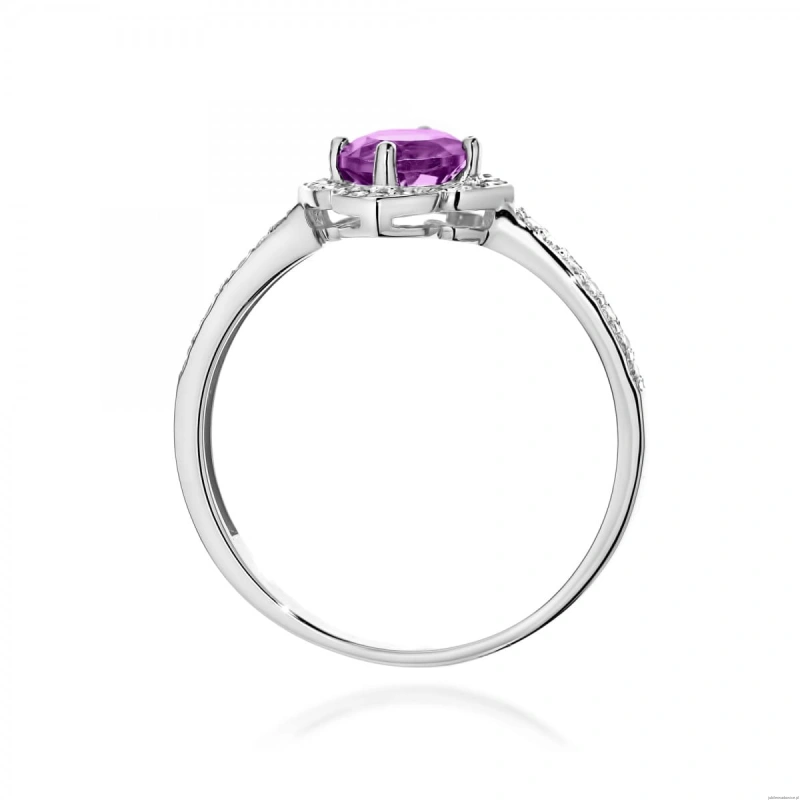 Pierścionek W0603 Ametyst 0,50ct białe złoto 375