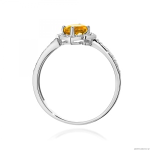 Pierścionek W0603 Cytryn 0,50ct białe złoto 375
