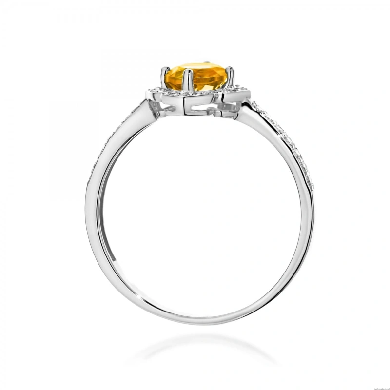 Pierścionek W0603 Cytryn 0,50ct białe złoto 375