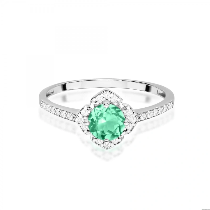 Pierścionek W0603 Szmaragd 0,50ct białe złoto 375