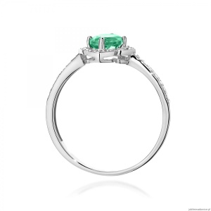 Pierścionek W0603 Szmaragd 0,50ct białe złoto 375