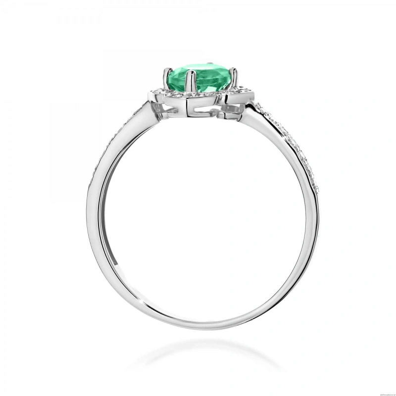 Pierścionek W0603 Szmaragd 0,50ct białe złoto 375