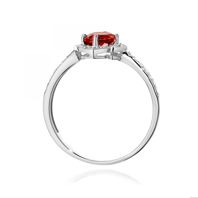 Pierścionek W0603 Granat 0,60ct białe złoto 375