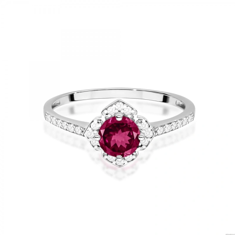 Pierścionek W0603 Rodolit 0,60ct białe złoto 375
