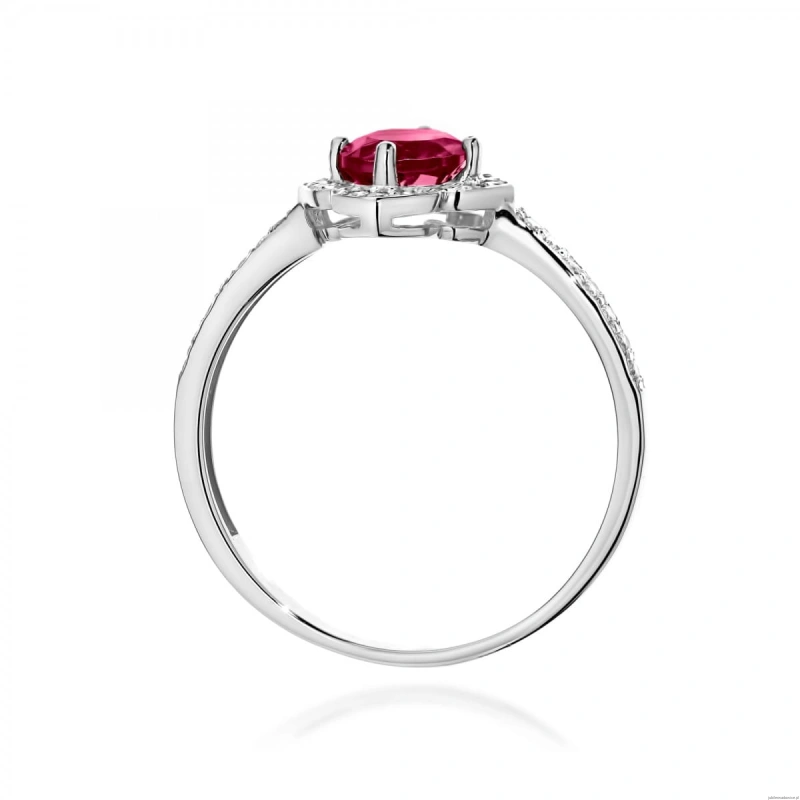 Pierścionek W0603 Rodolit 0,60ct białe złoto 375