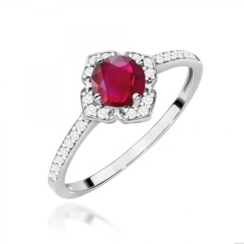 Pierścionek W0603 Rubin 0,60ct białe złoto 375