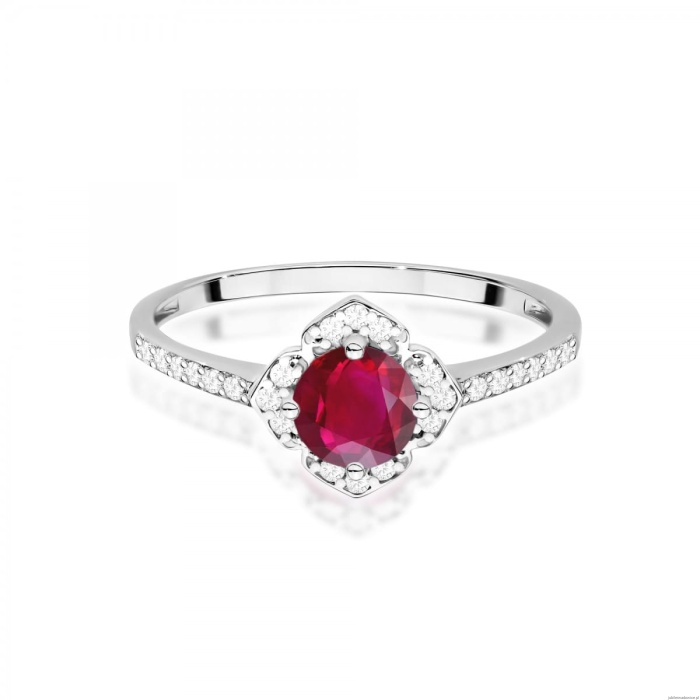 Pierścionek W0603 Rubin 0,60ct białe złoto 375