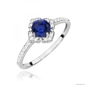 Pierścionek W0603 Szafir 0,50ct białe złoto 375