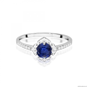 Pierścionek W0603 Szafir 0,50ct białe złoto 375