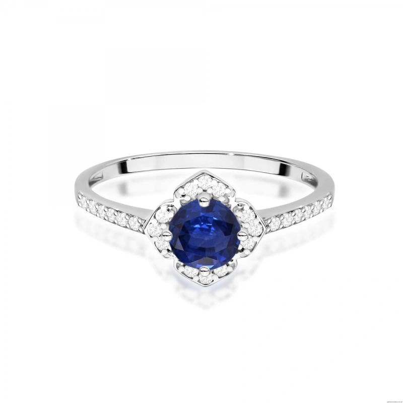 Pierścionek W0603 Szafir 0,50ct białe złoto 375