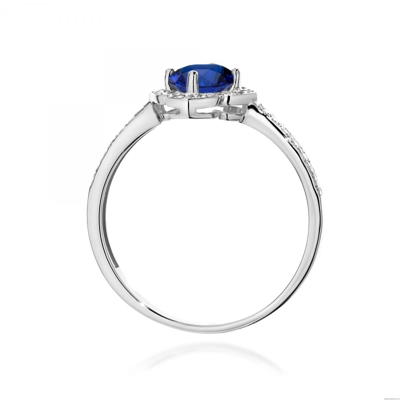 Pierścionek W0603 Szafir 0,50ct białe złoto 375