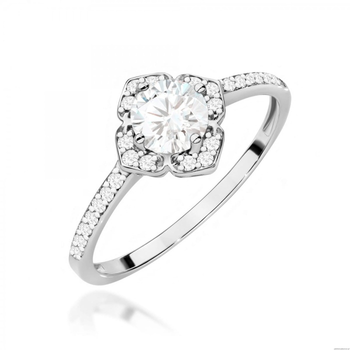 Pierścionek W0603 Białym Szafir 0,60ct białe złoto 375