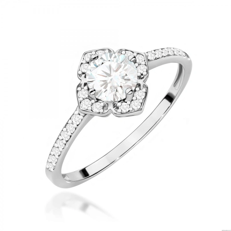 Pierścionek W0603 Białym Szafir 0,60ct białe złoto 375