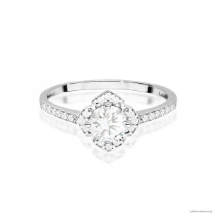Pierścionek W0603 Białym Szafir 0,60ct białe złoto 375