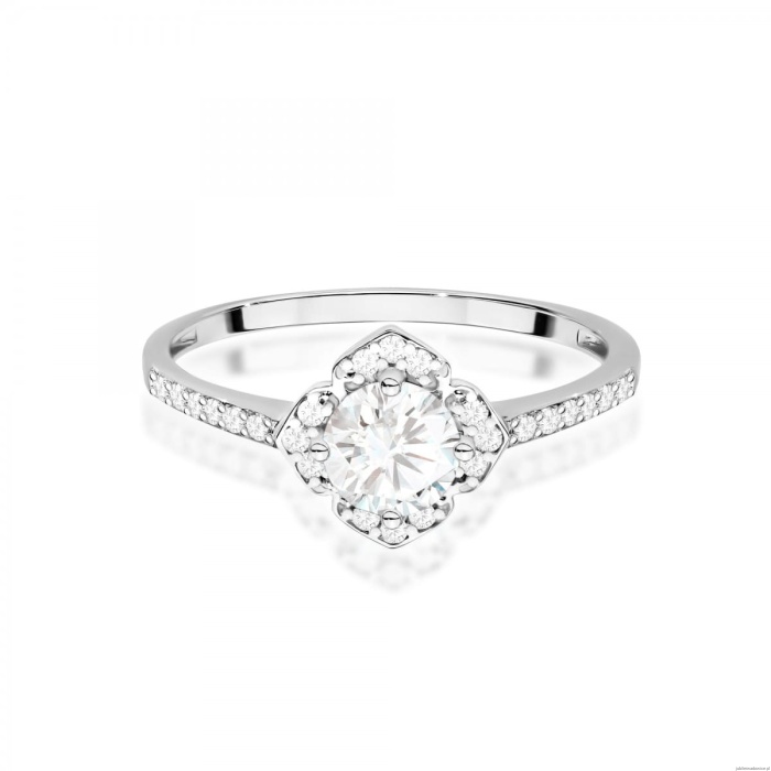 Pierścionek W0603 Białym Szafir 0,60ct białe złoto 375