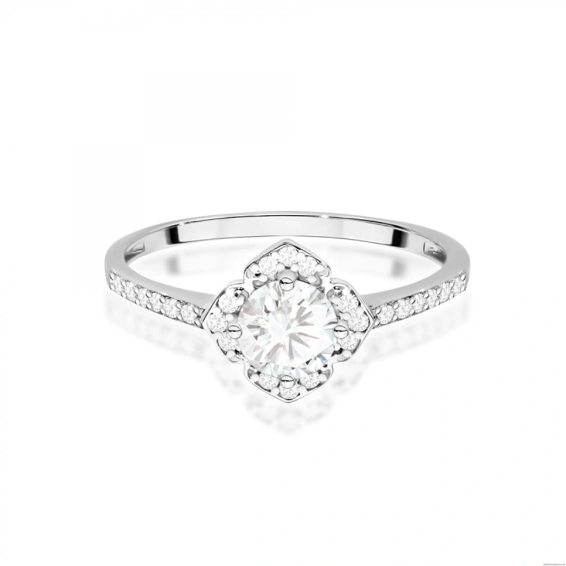 Pierścionek W0603 Białym Szafir 0,60ct białe złoto 375