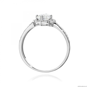 Pierścionek W0603 Białym Szafir 0,60ct białe złoto 375